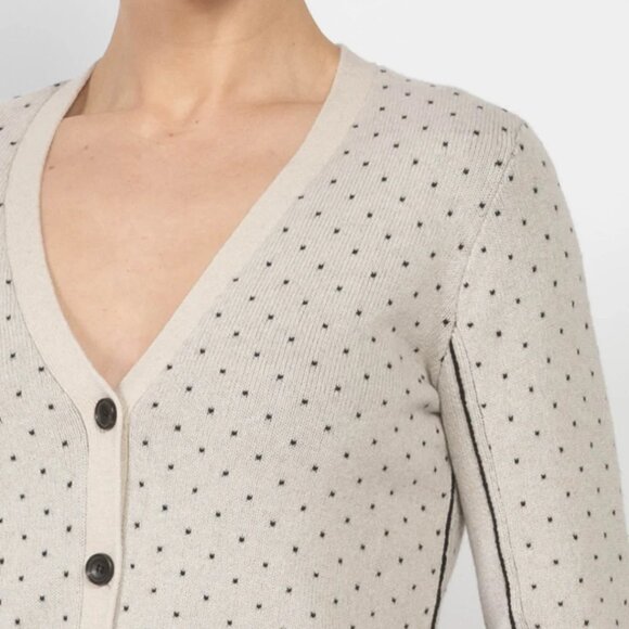 NEW MARIA MCMANUS REVERSIBLE CARDIGAN in Crema and Black Dot XS - Picture 4 of 16